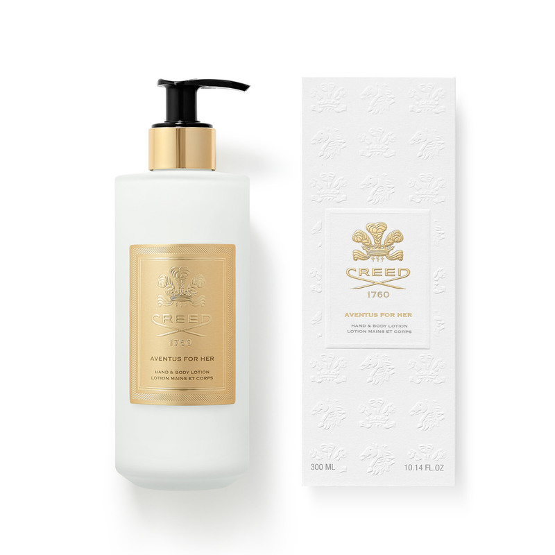 Creed Aventus For Her Hand & Body Lotion bottle and packaging