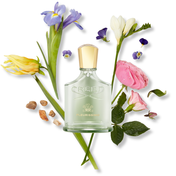 Creed Fleurissimo 75ml bottle with ingredients