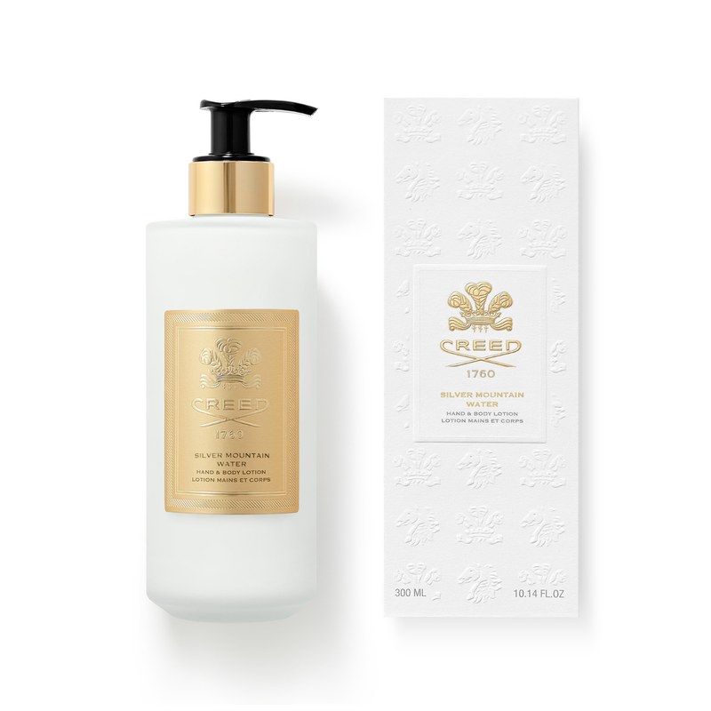 Creed Silver Mountain Water Hand & Body Lotion bottle and packaging