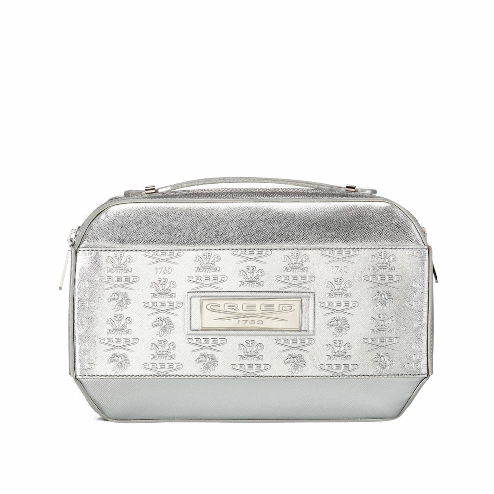 Silver Leather Toiletry Bag